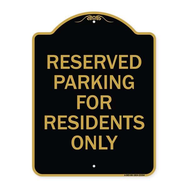 Signmission Parking Space Reserved Parking Reserved for Residents Heavy-Gauge Alum, 18" x 24", BG-1824-23354 A-DES-BG-1824-23354 - main